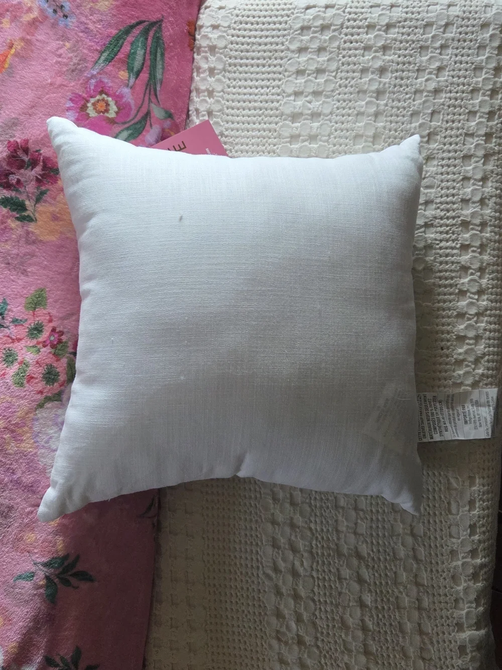 Maeve and Rose Floral Needlepoint Stitch Square Cotton Decorative Throw PIllow